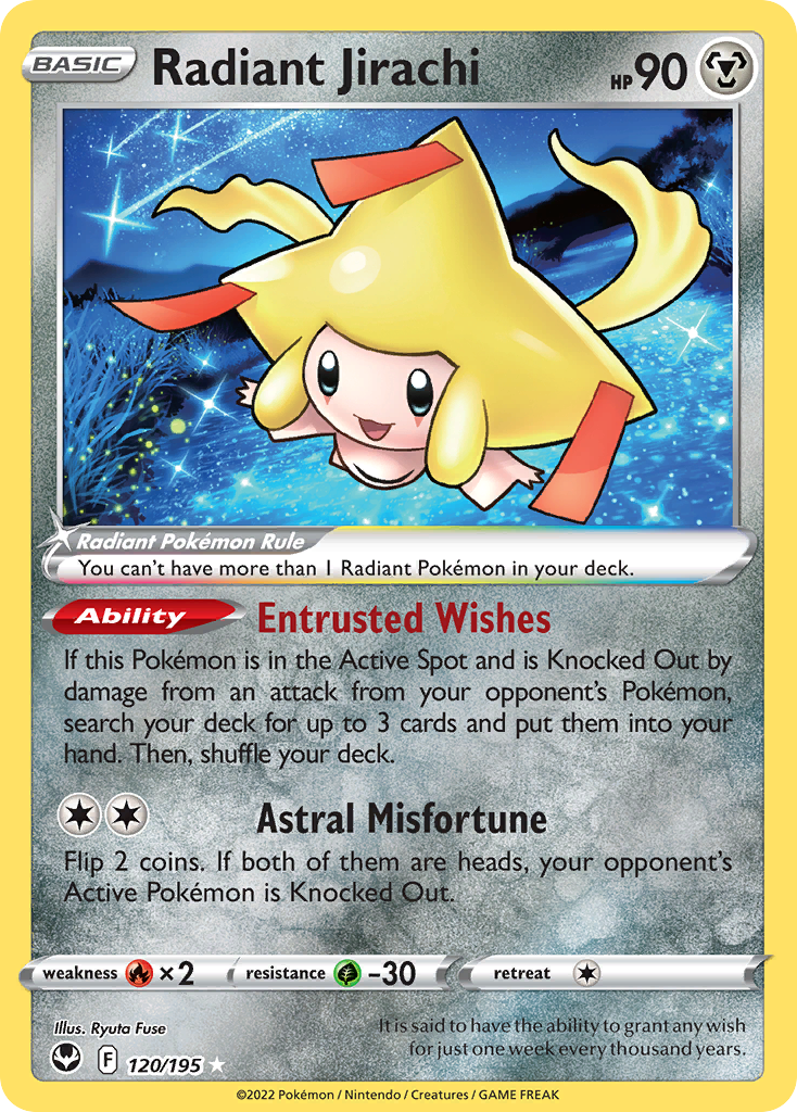Radiant Jirachi 120/195 Silver Tempest (SIT) - Near Mint (Pack Fresh)