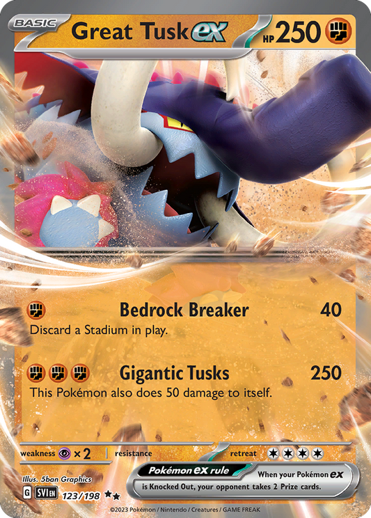 Great Tusk ex 123 Scarlet & Violet - Double Rare