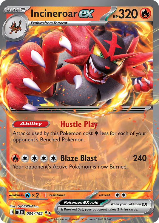 Incineroar ex - 34 - Temporal Forces - Double Rare