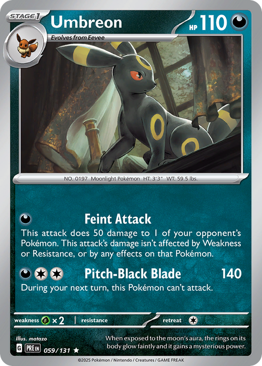 Umbreon 059/131 Prismatic Evolutions - Near Mint (Pack Fresh) Eeveelutions