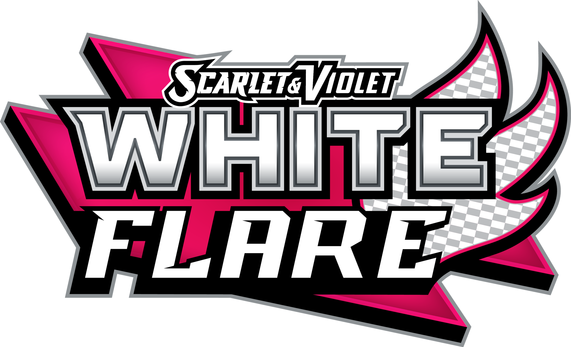 Logo for Scarlet & Violet White Flare with pink and black design