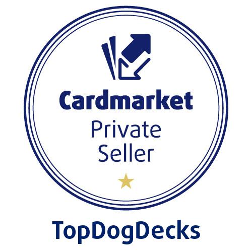 Badge letting buyers know the seller also sells cards on Cardmarket.com