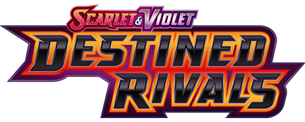 Logo for 'Scarlet & Violet: Destined Rivals' with vibrant colours